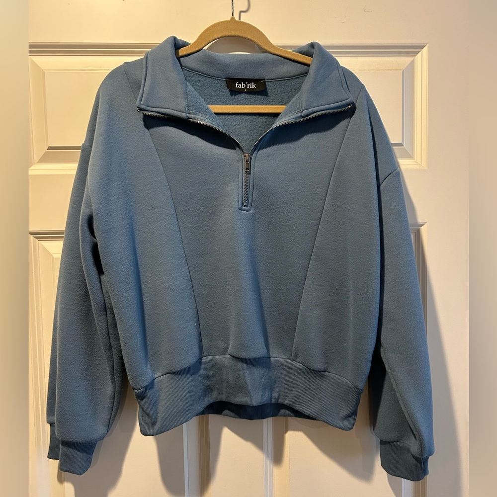 Fab'rik Women's Blue Cowl Neck Sweater